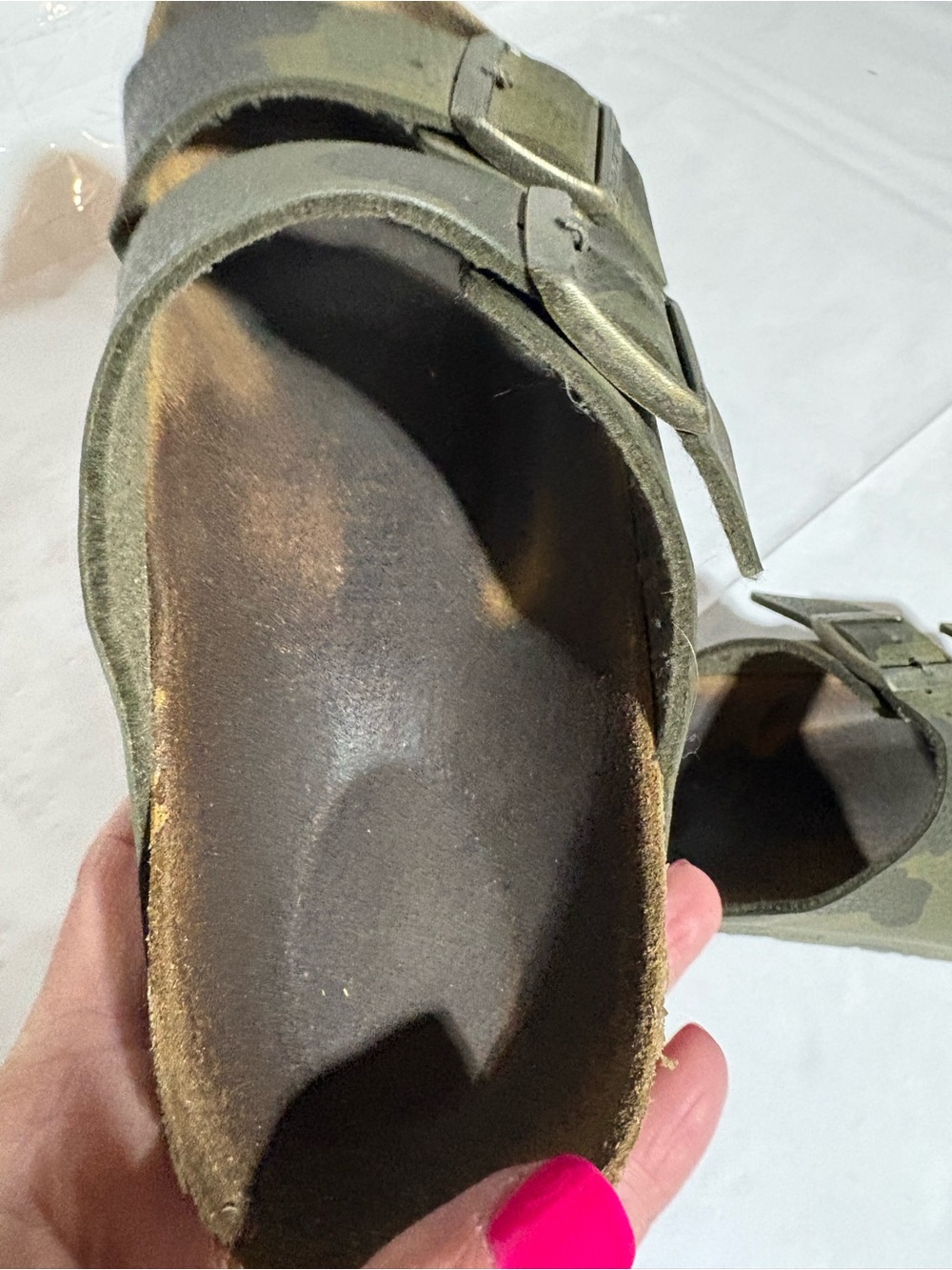 Birkenstock Olive Green Camouflage Two-Strap Sandals - Picture 11 of 16